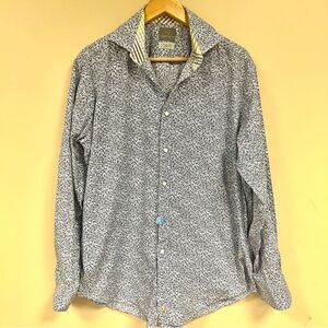 Thomas Dean flowered button down with contrast Sz L